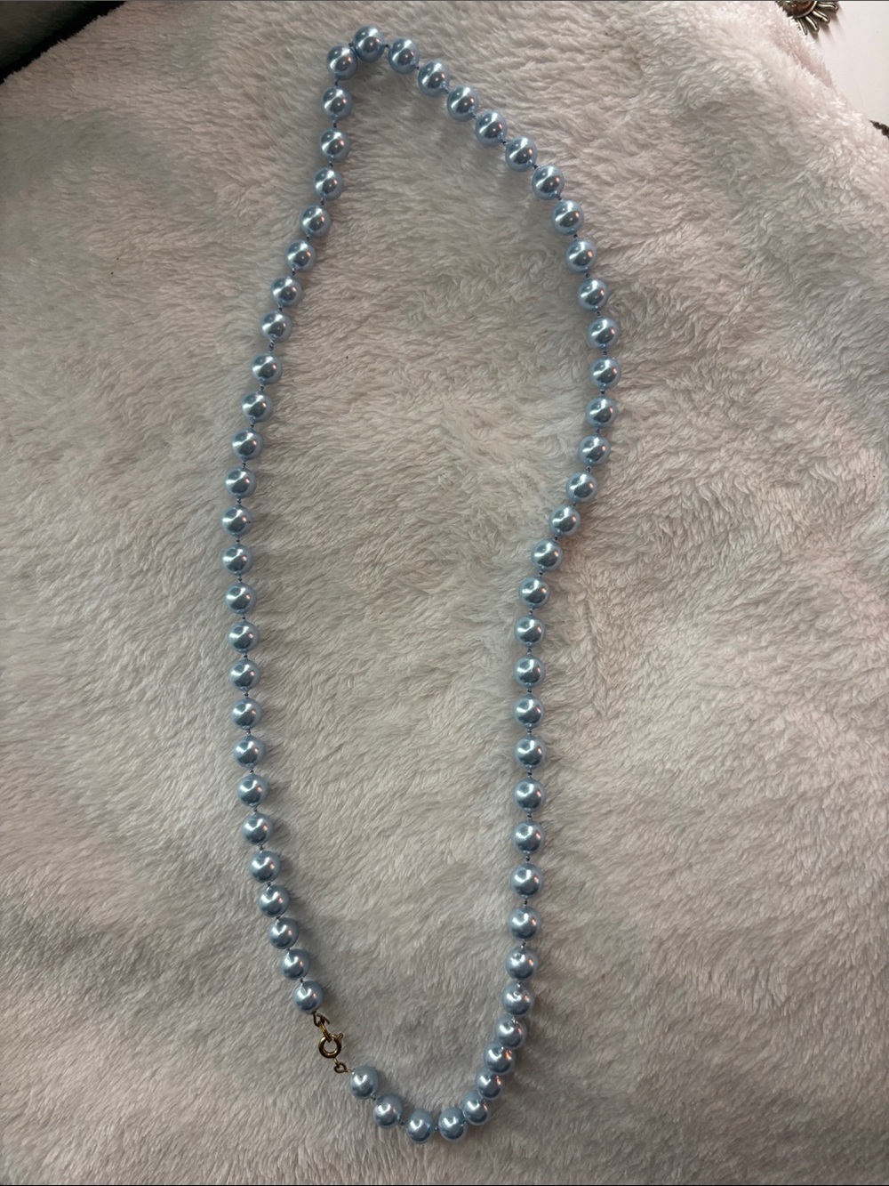 Women's Light Blue Pearl Beaded Necklace - Classic Strand